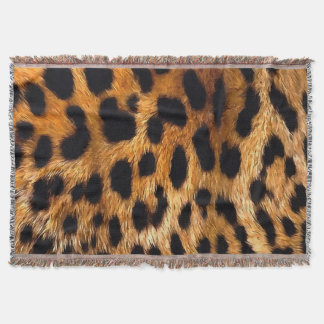 Leopard Spots Black Brown Wild Animal Fine Art Throw Blanket