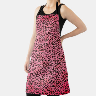 Leopard Spots Bright Pink Apron