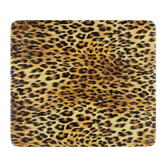 Leopard Spots Camouflage Pattern Painting Cutting Board (Front)