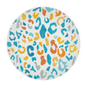 Leopard Spots: Colourful Vintage Texture. Cutting Board