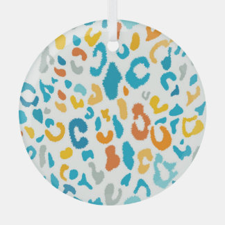 Leopard Spots: Colourful Vintage Texture. Glass Tree Decoration