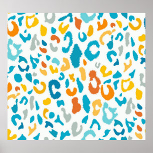 Leopard Spots: Colourful Vintage Texture. Poster