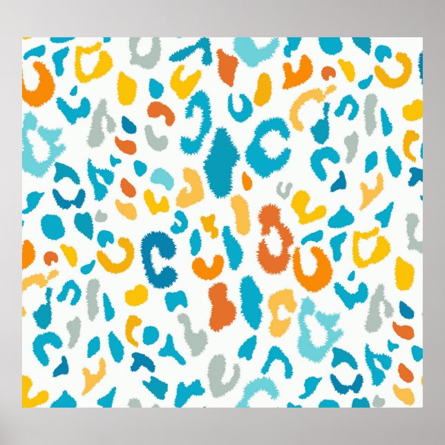 Leopard Spots: Colourful Vintage Texture. Poster (Front)