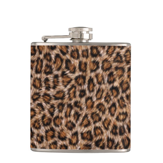 Leopard Spots Fur Jaguar Animal Cat skin Pattern.j Hip Flask (Front)