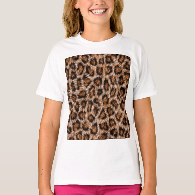 Leopard Spots Fur Jaguar Animal Cat skin Pattern.j T-Shirt (Front)