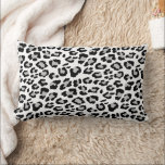 Leopard Spots Grey and Black Animal Print Pattern  Lumbar Cushion<br><div class="desc">Modern and stylish animal print pattern lumbar throw pillow features stylish cheetah / leopard spots in grey and black colours with white background. A fashionable accent for your home decor. Shop our store for additional colour options.</div>