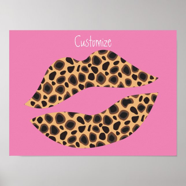 Leopard Spots Lipstick Kiss Poster (Front)