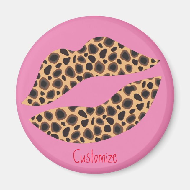 Leopard Spots Lipstick Kiss Thunder_Cove Magnet (Front)