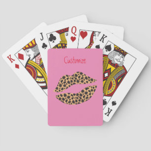 Leopard Spots Lipstick Kiss Thunder_Cove Playing Cards