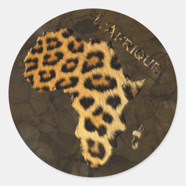 Leopard Spots Map of AFRICA Sticker Series (Front)