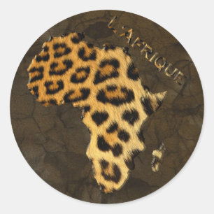Leopard Spots Map of AFRICA Sticker Series