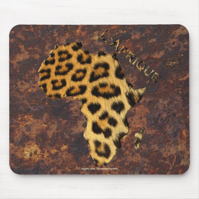 Leopard Spots Map of AFRICA Wildlife Mouse Mat (Front)
