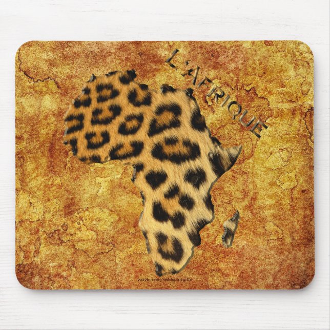 Leopard Spots Map of AFRICA Wildlife Mouse Mat (Front)