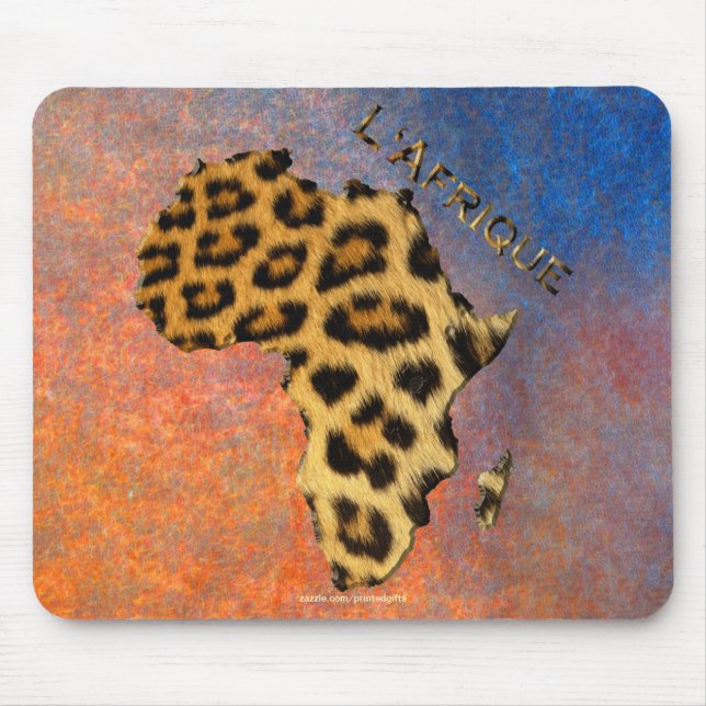 Leopard Spots Map of AFRICA Wildlife Mouse Mat (Front)
