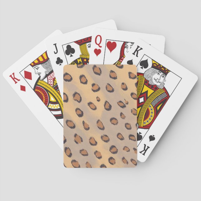 Leopard Spots Painting Playing Cards (Back)