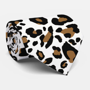 Leopard spots pattern, animal fur print, vector tie