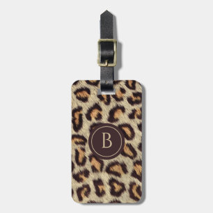 Leopard spots pattern luggage tag