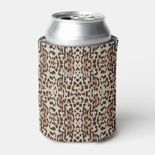 Leopard Spots Pattern Thunder_Cove Can Cooler (Can Front)