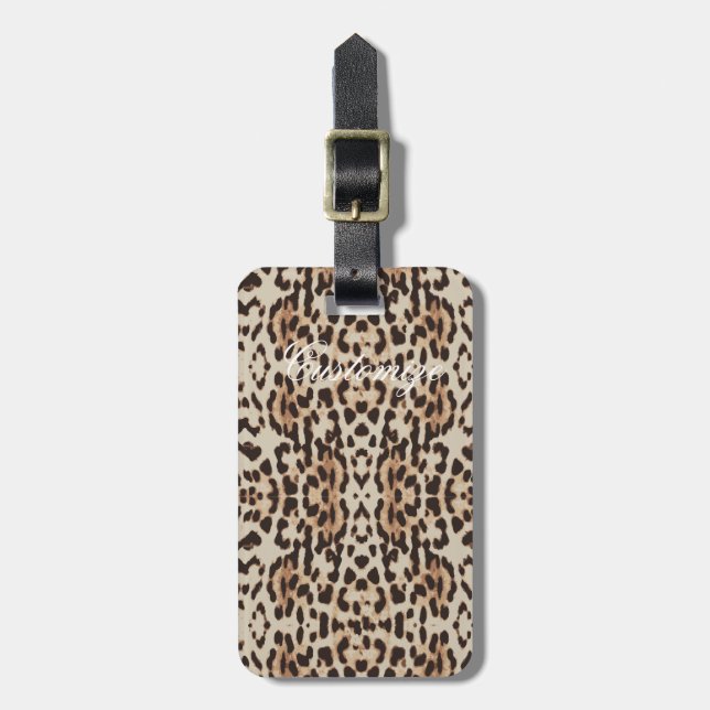 Leopard Spots Pattern Thunder_Cove Luggage Tag (Front Vertical)