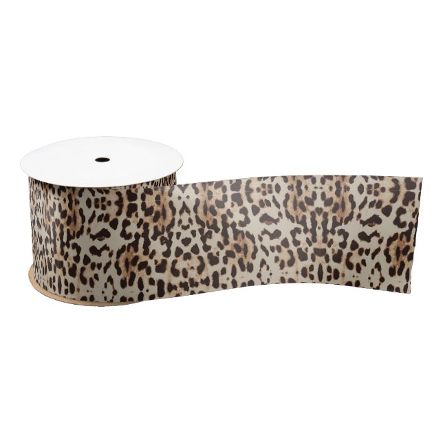 Leopard Spots Pattern Thunder_Cove Satin Ribbon (Spool)