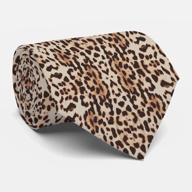 Leopard Spots Pattern Thunder_Cove Tie (Rolled)