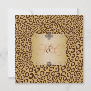 Leopard spots + pearl swirls/vintage/hot pink invitation