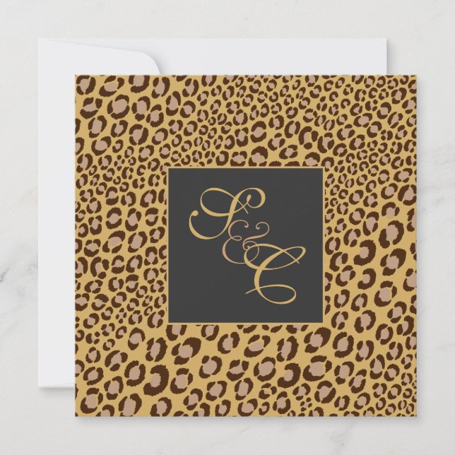 Leopard spots + pearl swirls/vintage invitation (Front)
