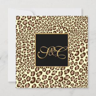 Leopard spots + pearl swirls/vintage invitation