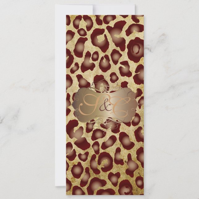 Leopard spots + pearl swirls/vintage parchment invitation (Front)