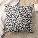 Leopard Spots Rose Pink Black Animal Print Pattern Cushion<br><div class="desc">Modern and stylish animal print pattern square throw pillow features stylish cheetah / leopard spots in rose pink and black colours with white background. A fashionable accent for your home decor. Shop our store for additional colour options.</div>