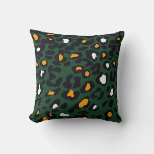Leopard Spots Seafoam Animal Print Pattern Cushion