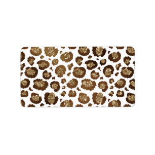 Leopard Spots Wild Animals Golden Glitter Safari Label