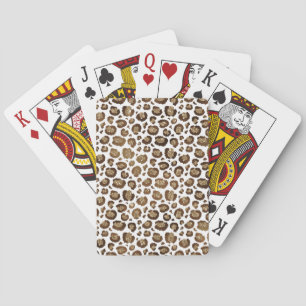 Leopard Spots Wild Animals Golden Glitter Safari Playing Cards