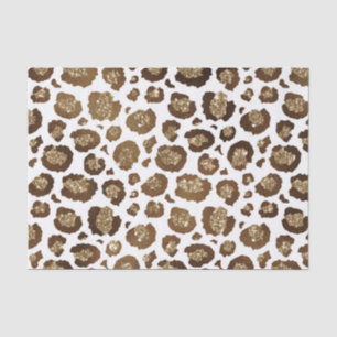 Leopard Spots Wild Animals Golden Glitter Safari Tissue Paper