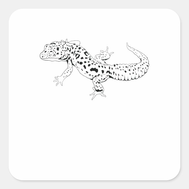 leopard square sticker (Front)