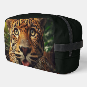 Leopard Stares While Lapping Water in Jungle Dopp Kit