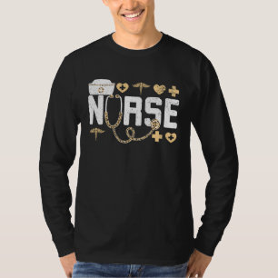 Leopard Stethoscope Scrub Life For A Registered Nu T-Shirt