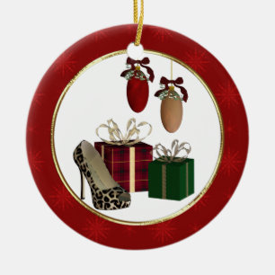 Leopard Stiletto Gifts Personalised Ornament