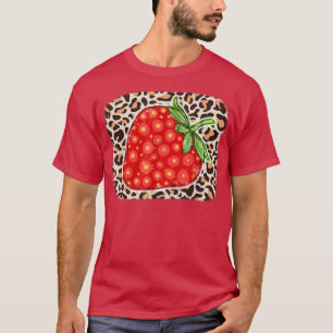 Leopard Strawberry Love Lover Fruit Smiling Farmer T-Shirt