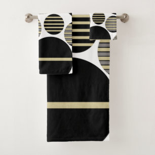 Leopard Stripes Christmas Balls Glam #1 #xmas #art Bath Towel Set