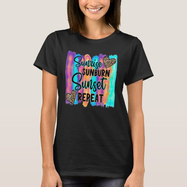 Leopard Summer Time Sunrise Sunburn Sunset Repeat T-Shirt (Front)
