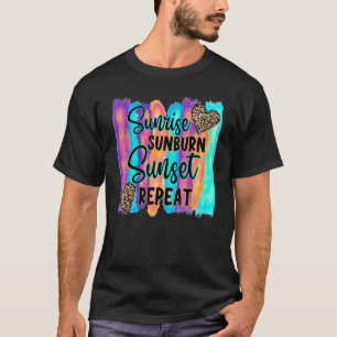Leopard Summer Time Sunrise Sunburn Sunset Repeat T-Shirt