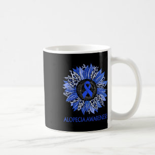 Leopard Sunflower Alopecia Awareness Blue Ribbon S Coffee Mug