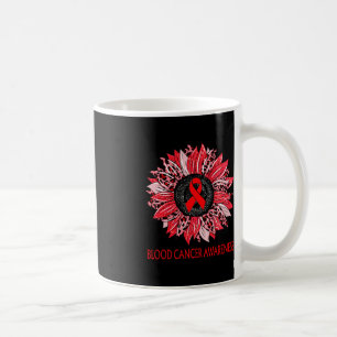 Leopard Sunflower Blood Cancer Awareness Red Ribbo Coffee Mug