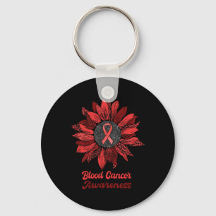Leopard Sunflower Blood Cancer Awareness Warrior R Key Ring