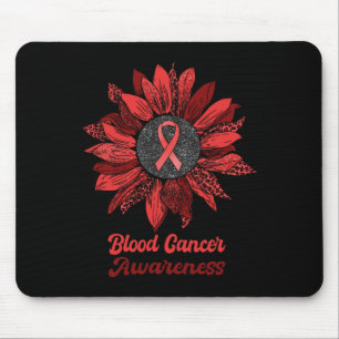 Leopard Sunflower Blood Cancer Awareness Warrior R Mouse Mat
