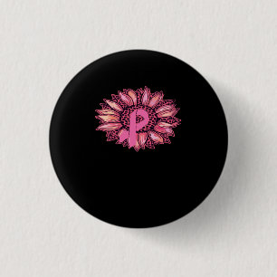 Leopard Sunflower Breast Cancer Awareness 3 Cm Round Badge