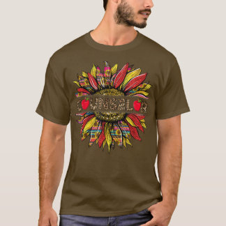 Leopard Sunflower Counsellor Appreciation Back To  T-Shirt