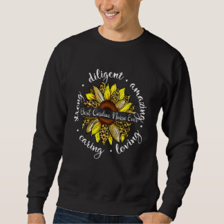 Leopard Sunflower CVICU Cardiac Nurse Registered N Sweatshirt