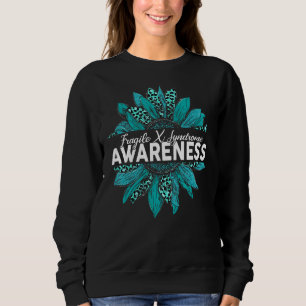 Leopard Sunflower Fragile X Syndrome Awareness Tea Sweatshirt